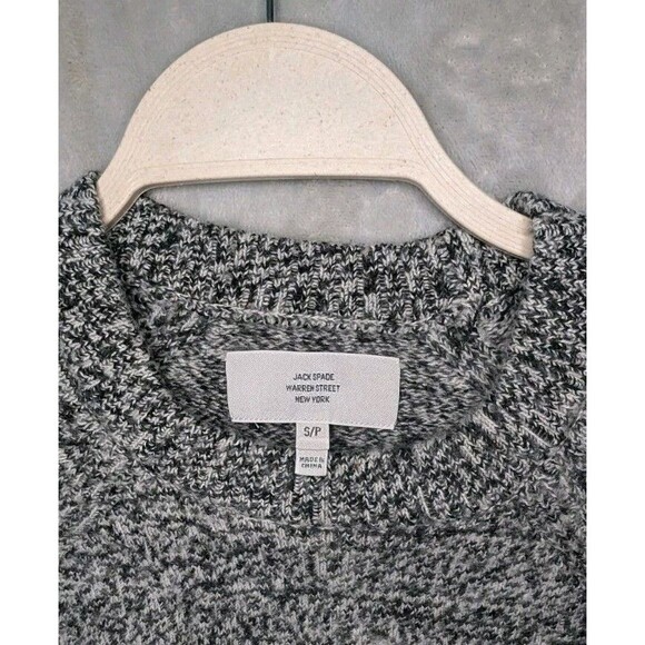 Jack Spade New York Marled Crew-Neck Sweater Grey/Black Sz Small 100% wool - Picture 2 of 6